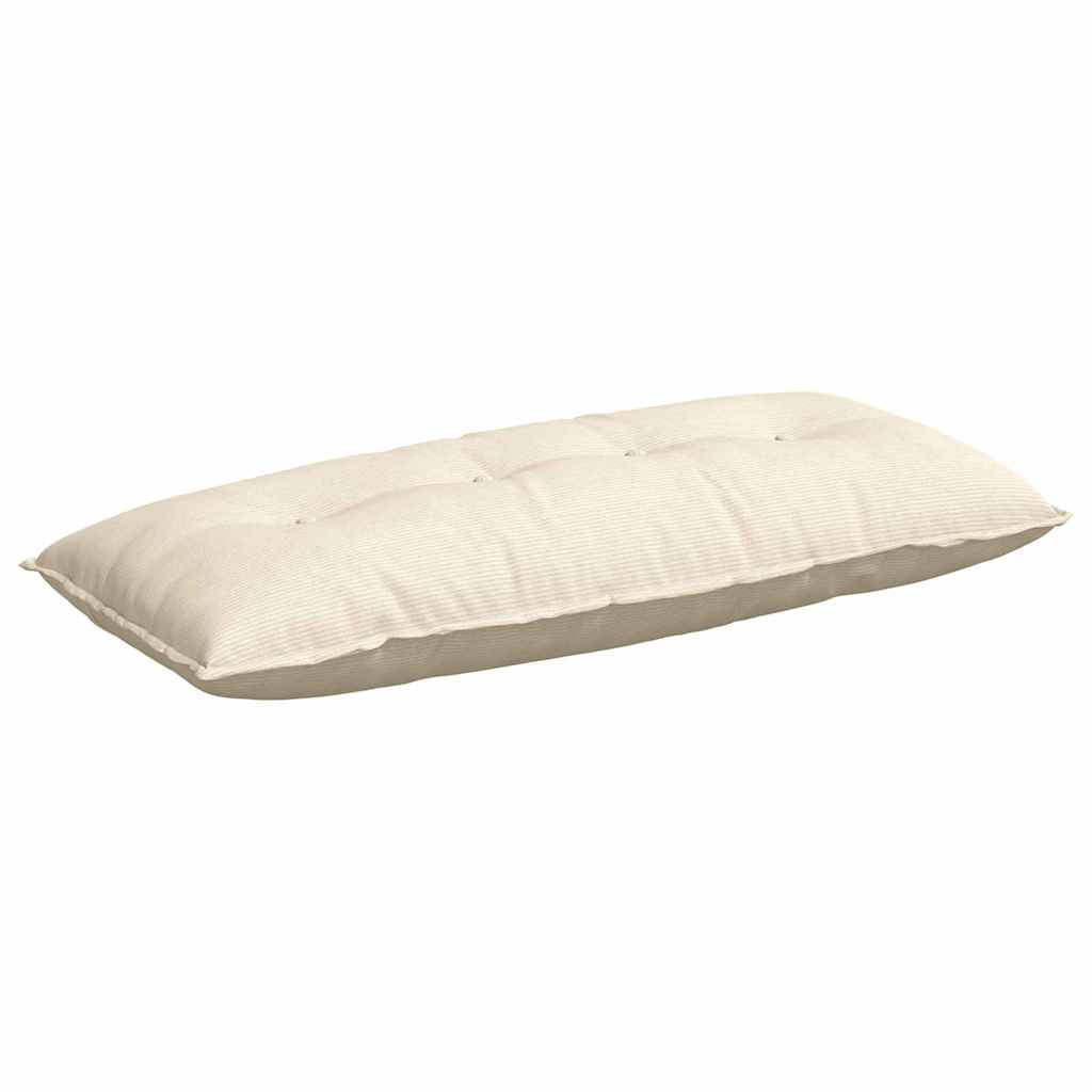 Vidaxl rugkussen crème 120 x 50 cm cordstof
