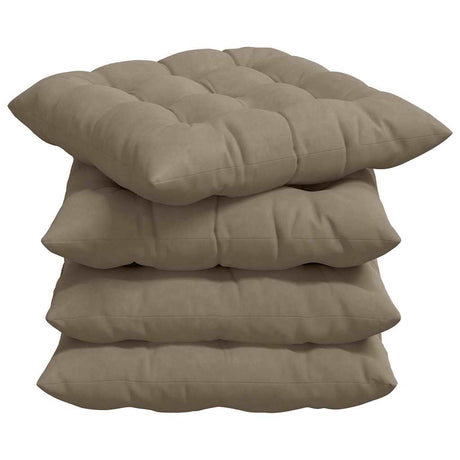 Vidaxl zitkussens 4 stuks taupe 40 x 40 x 6 cm microfibre