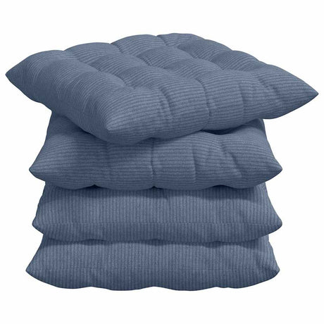 Vidaxl zitkussens 4 pcs blauw 40 x 40 x 6 cm katoen stof