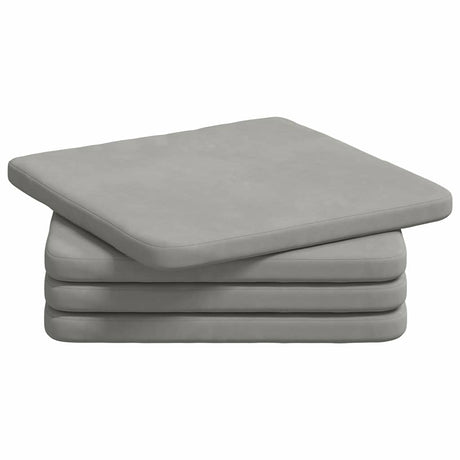 Vidaxl zitkussens 4 pcs lichtgrijs 40 x 40 x 3 cm microvezel stof