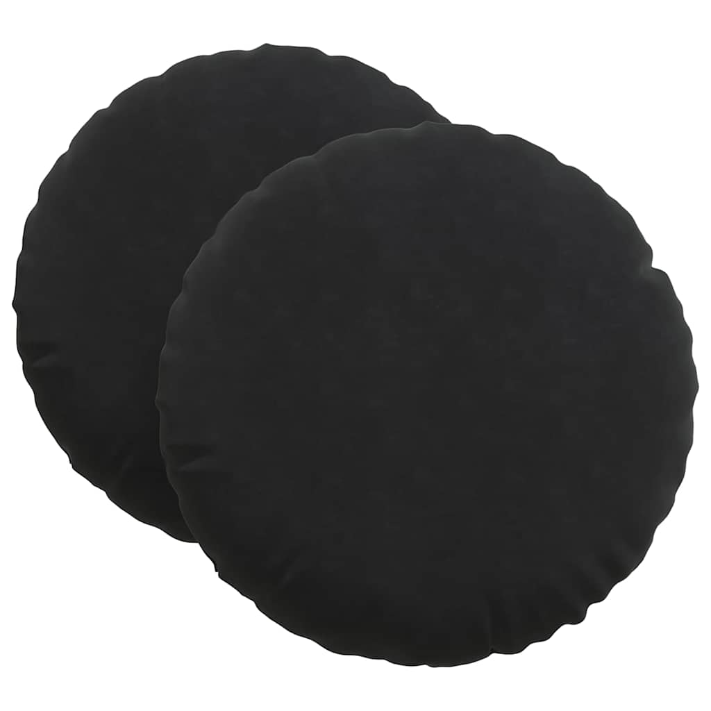 Vidaxl zitkussens 2 stuks zwart ø 40 x 13 cm fluweel