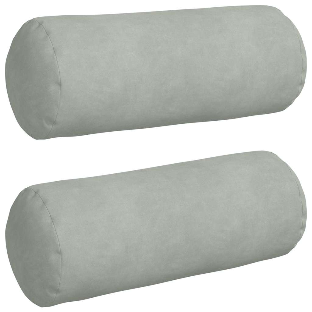 Vidaxl bolster kussens 2 stuks lichtgrijs ø 15 x 40 cm cordstof