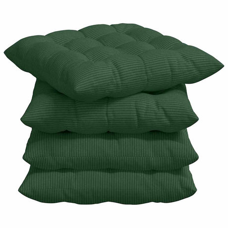 Vidaxl zitkussens 4 pcs donkergroen 40 x 40 x 6 cm katoen stof
