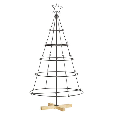 Vidaxl kerst cone boom met standaard zwart 126 cm staal