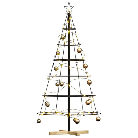 Vidaxl kerst cone boom met standaard zwart 154 cm staal