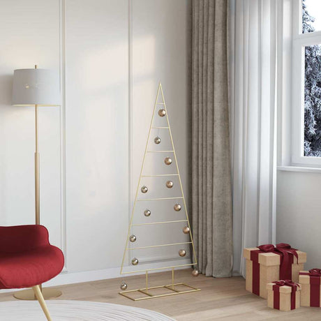 Vidaxl metalen kerstboom met standaard goud 150 cm poedergecoat staal
