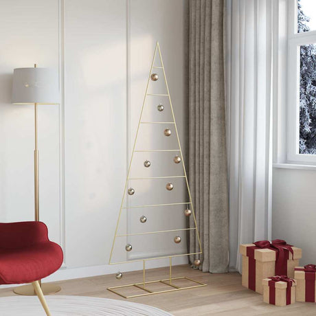 Vidaxl metalen kerstboom met standaard goud 181 cm poedergecoat staal