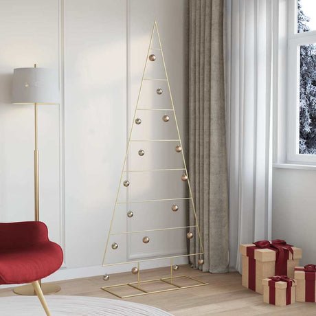 Vidaxl metalen kerstboom met standaard goud 211 cm poedergecoat staal