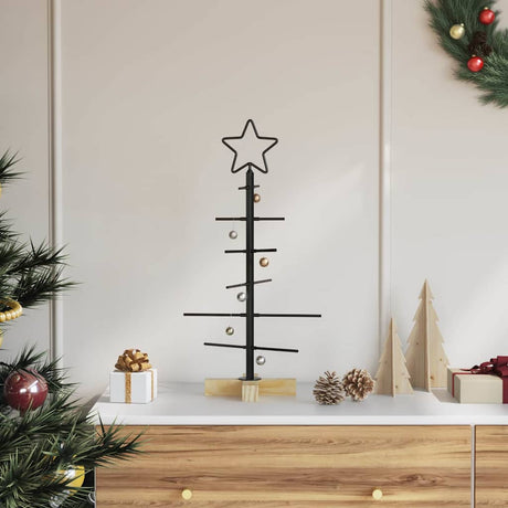 Vidaxl metalen kerstboom zwart 59,5 cm poedergecoat staal