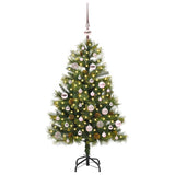 Vidaxl kunstmatige scharnier kerstboom met cones groen 150 cm