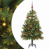 Vidaxl kunstmatige scharnier kerstboom met cones groen 150 cm