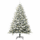 Vidaxl kunst kerstboom met verlichting groen 180 cm pvc en pe