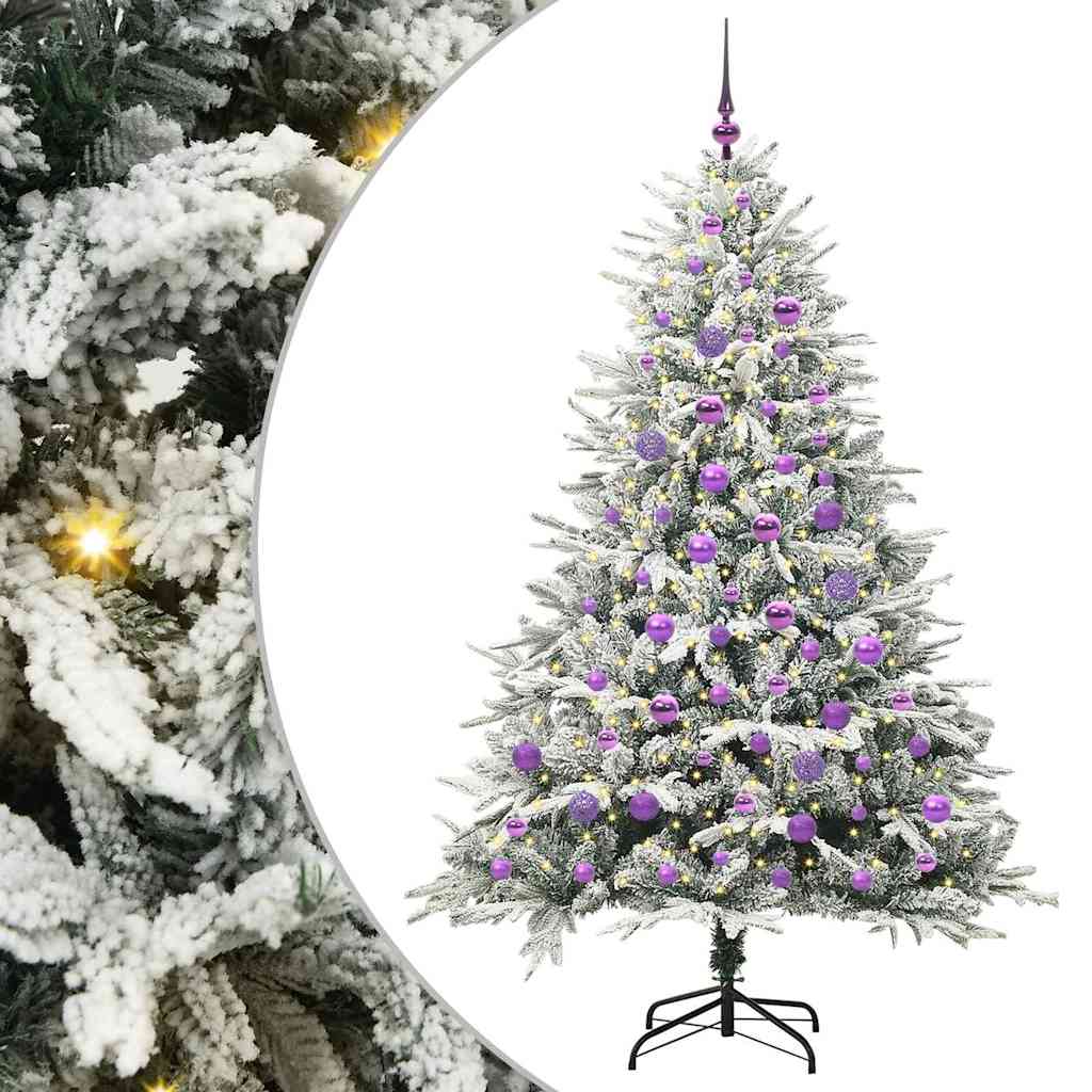 Vidaxl artificial pre-lit kerstboom met ballenset groen 180 cm