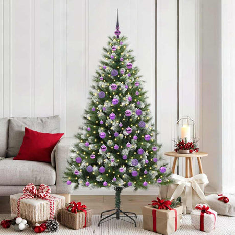 Vidaxl kunstmatige scharnierkerstboom met bedekte sneeuw 180 cm