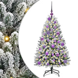 Vidaxl kunstkerstboom met 150 led groen en wit 120 cm pvc en metaal