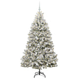 Vidaxl kunstkerstboom met 300 led groen en wit 180 cm pvc en metaal