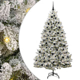 Vidaxl kunstkerstboom met 300 led groen en wit 210 cm pvc en metaal