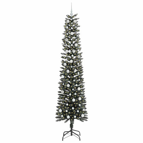Vidaxl kunstkerstboom met 300 led groen 240 cm pvc en plastic en staal