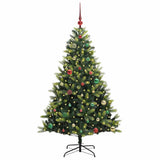 Vidaxl kunstkerstboom met scharnier 150 leds groen 150 cm pvc en pe