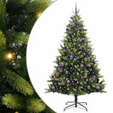 Vidaxl kunstkerstboom met scharnier 300 leds groen 180 cm pvc en pe