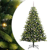 Vidaxl kunstkerstboom met scharnier 300 leds groen 240 cm pvc en pe