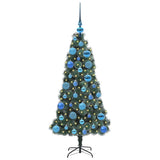 Vidaxl kunstmatige voorverlichte kerstboom met bal set groen 120 cm