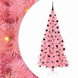 Vidaxl kerstboom met 300 led met standaard roze 210 cm pvc