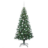 Vidaxl kunstmatig voorverlicht kerstboom groen 180 cm pvc en metaal