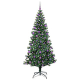 Vidaxl kunstmatig voorverlicht kerstboom groen 210 cm pvc en metaal