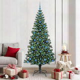 Vidaxl kunstmatig voorverlicht kerstboom groen 210 cm pvc en metaal