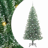 Vidaxl kunstmatige kerstboom sneeuw gevlochten met led licht 240 cm