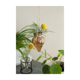 Idées 4 saisons vase brise suspendu ø6xh31cm ambre