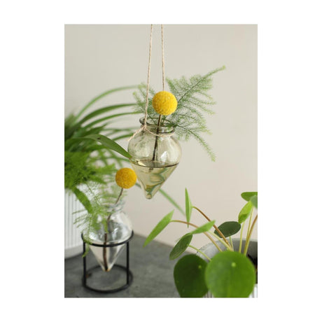 Idées 4 saisons vase à fleurs brise suspendue ø6xh31cm sable