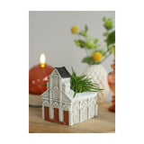 Idées pot de fleur église 4 saisons 10,3x8,7xh.11,4cm crème