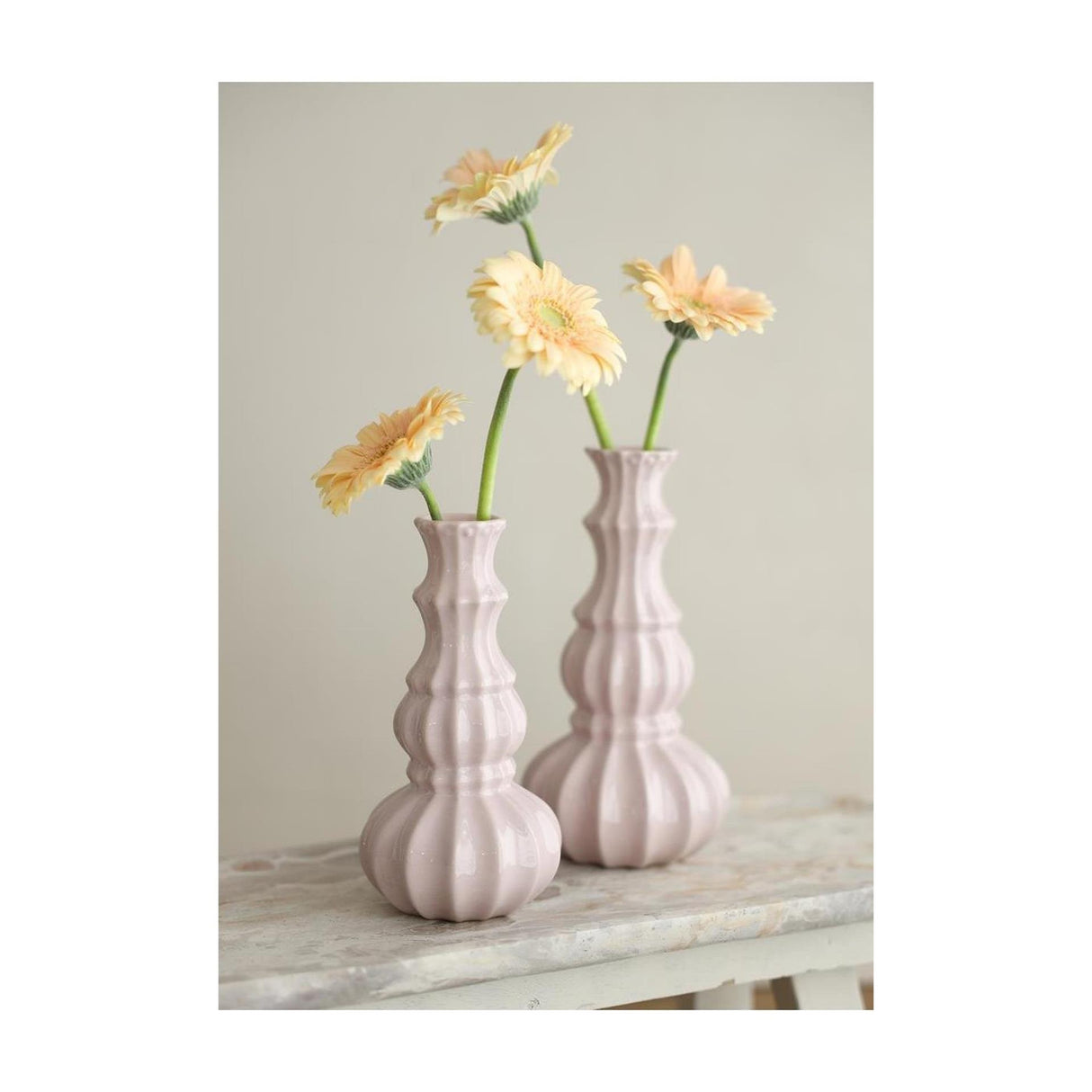 Idées 4 saisons vase delphi ø9xh16,9cm rose tendre