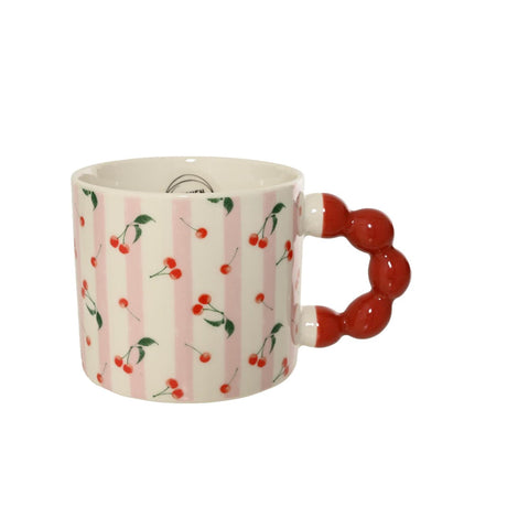 Mug Decoris porcelaine cerise 13,8x9,1x8cm