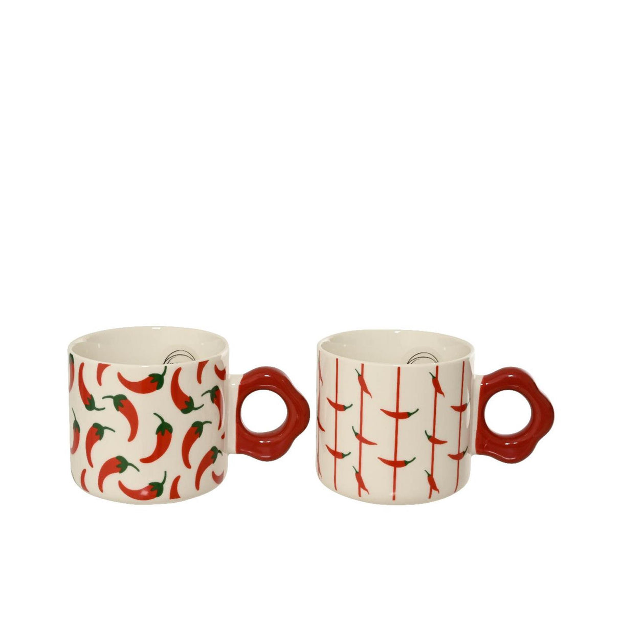 Decoris mug poivre porcelaine 2 assortis 13x8,6x8cm