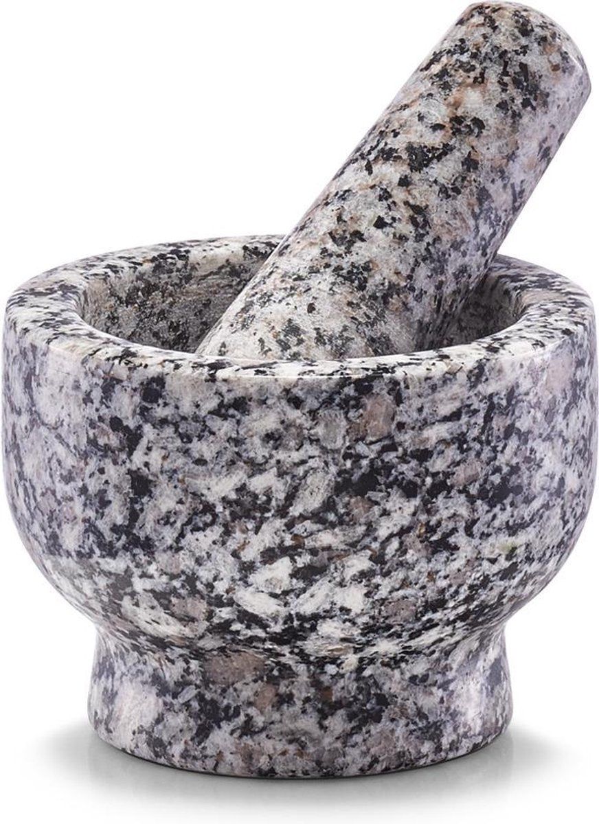 Mortier sans marque sans marque avec pilon gris granit d9 x h6,5 cm - moulin à épices - moulin à épices