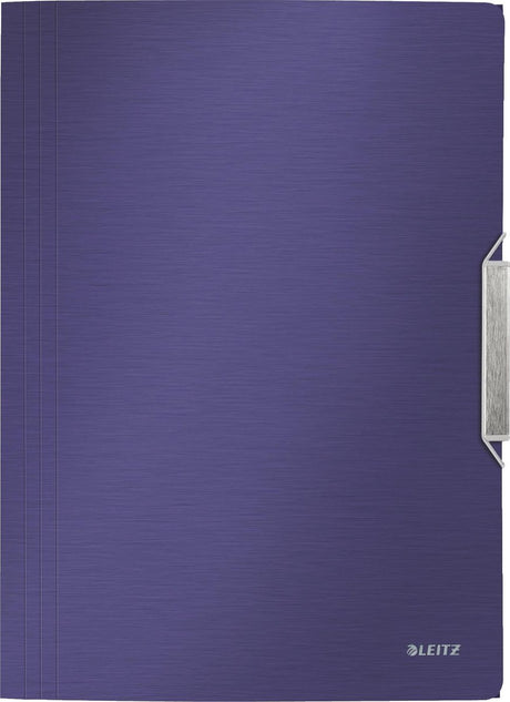 Leitz style elastomap bleu titane