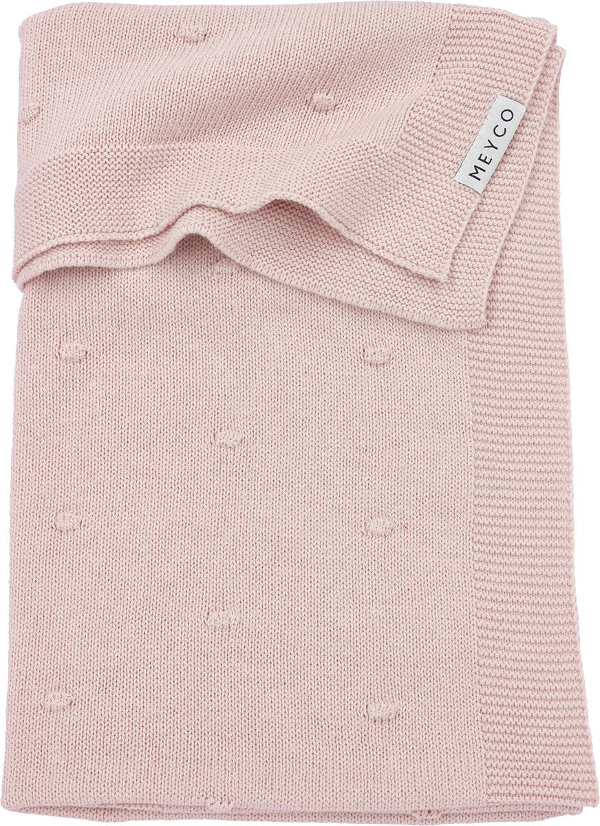Couverture de berceau Meyco pour bébé mini nœuds - rose tendre - 100x150cm - 1,0 tog
