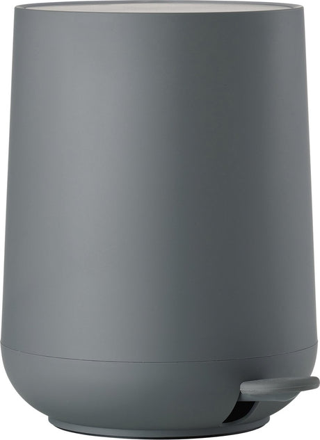 Zone Danemark Poubelle à pédale Nova - Poubelle de salle de bain à fermeture douce - Petite poubelle - Accessoires de salle de bain - Plastique - 5 litres - 29 x 23 cm - Gris