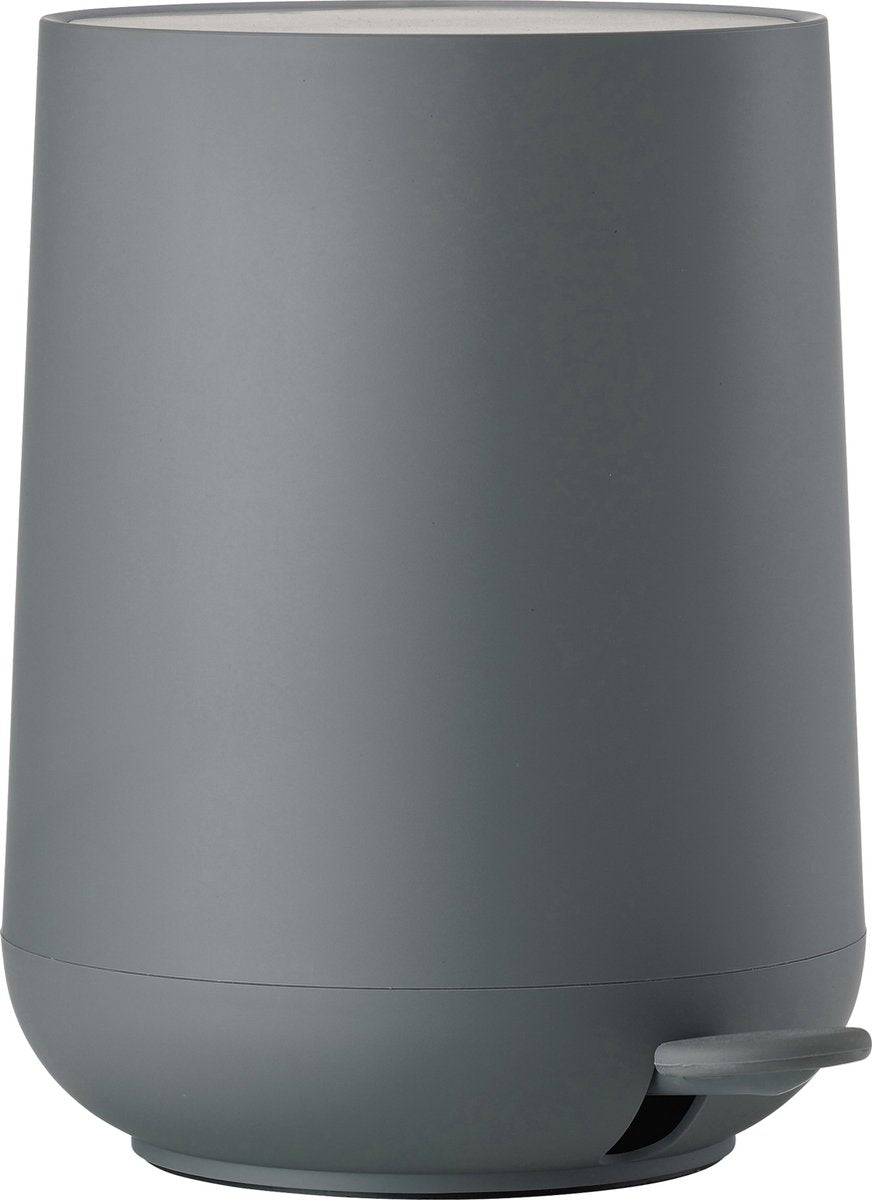 Zone Danemark Poubelle à pédale Nova - Poubelle de salle de bain à fermeture douce - Petite poubelle - Accessoires de salle de bain - Plastique - 3 litres - 23,5 x 20,5 cm - Gris
