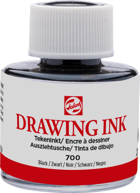 Talens encre à dessin bouteille 11ml noir 700
