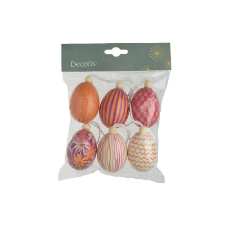Decoris décoration à suspendre oeuf mousse ø4xh6cm 6 assortis
