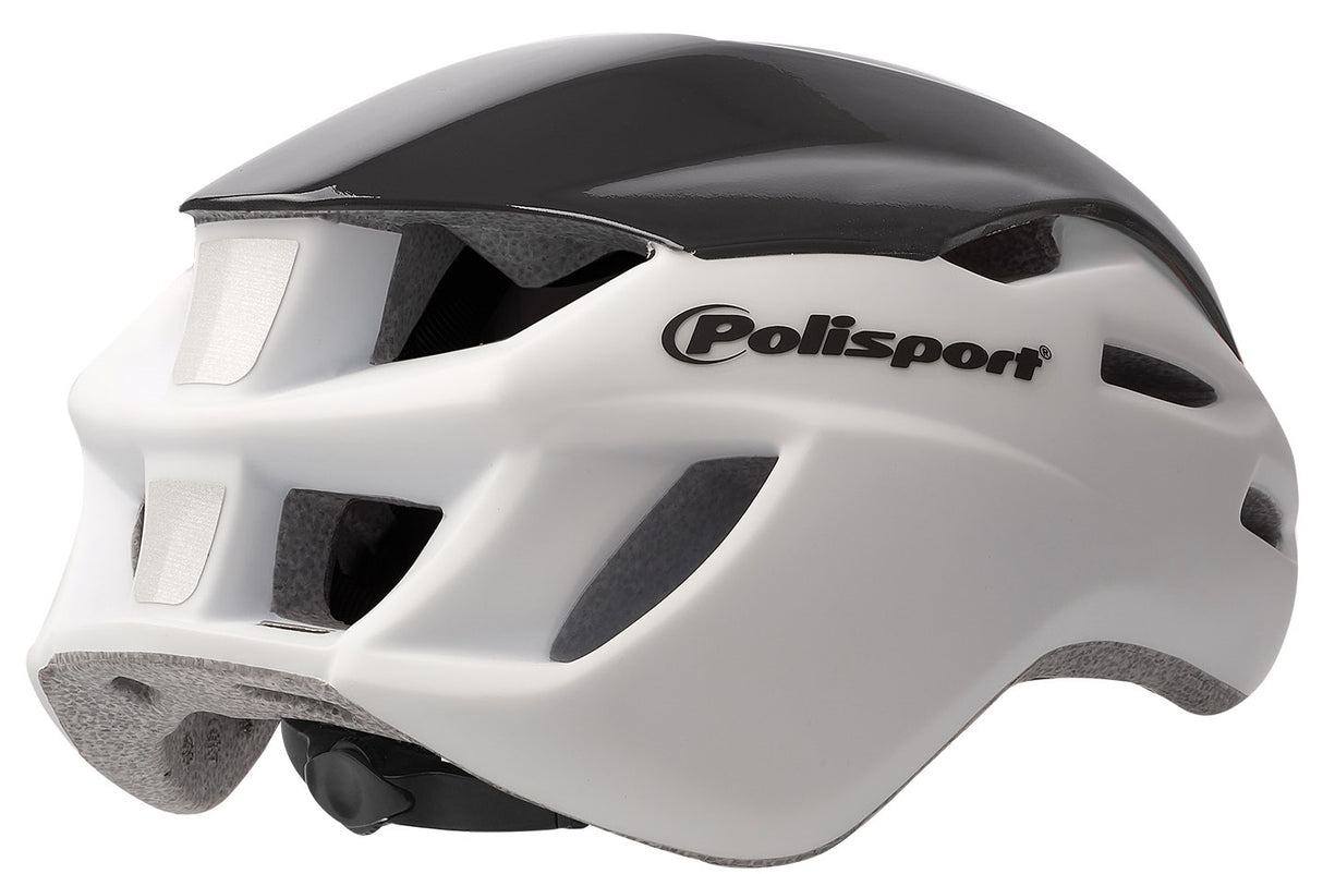 Polisport Helm Aero Road Mat White Gloss Black Yellow L 58-61cm