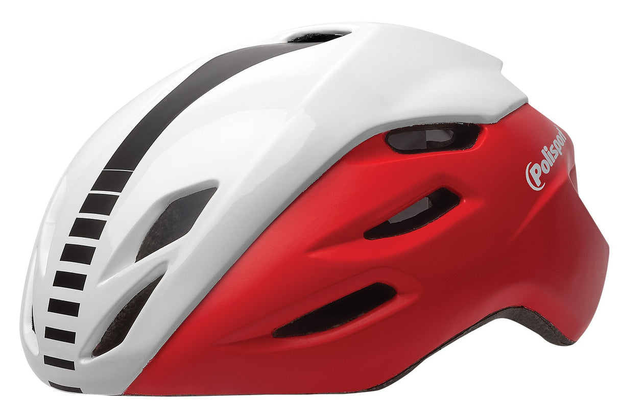 Polisport Helm Aero Road mat rood glans wit zwart L 58-61cm