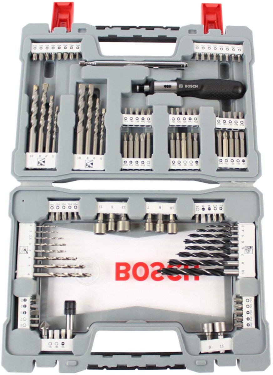 Bosch premium x-line jeu de forets et d'embouts de tournevis - 105 pièces