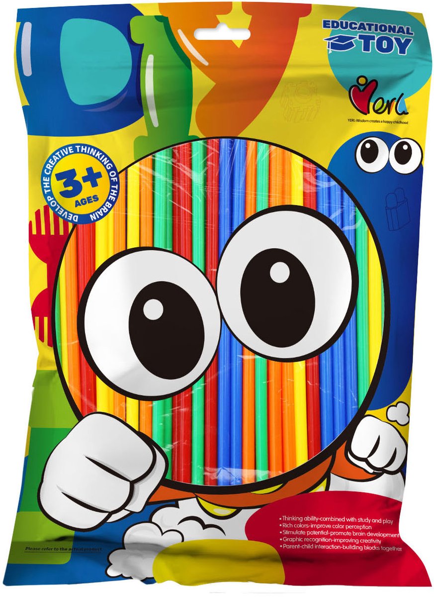 Pailles de construction en sachet, 100 pcs.