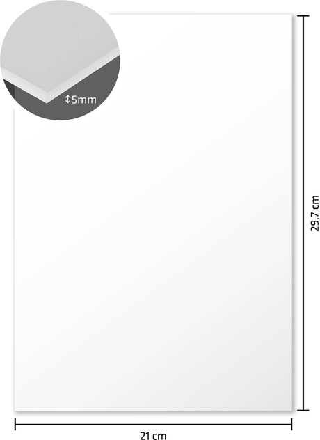 Kangaro foamboard a4 - dikte 5mm - wit - doos van 20 stuks - 2-zijdig