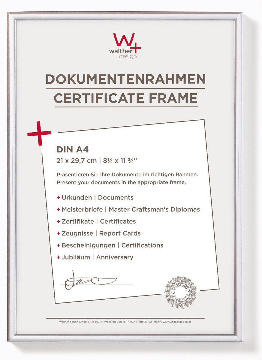 Walther new lifestyle - cadre en plastique - format photo 21x29,7 cm (din A4) - argent